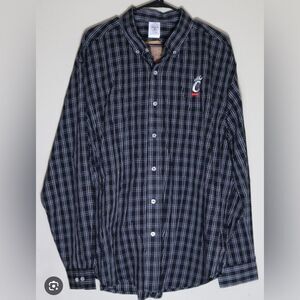 NCAA CINCINATI Men's Black Checkered Shirt M NWT